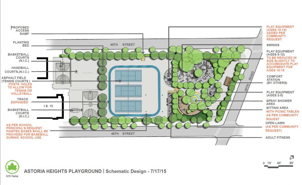 Schematic for Astoria Heights JHS10 Playground Reconstruction