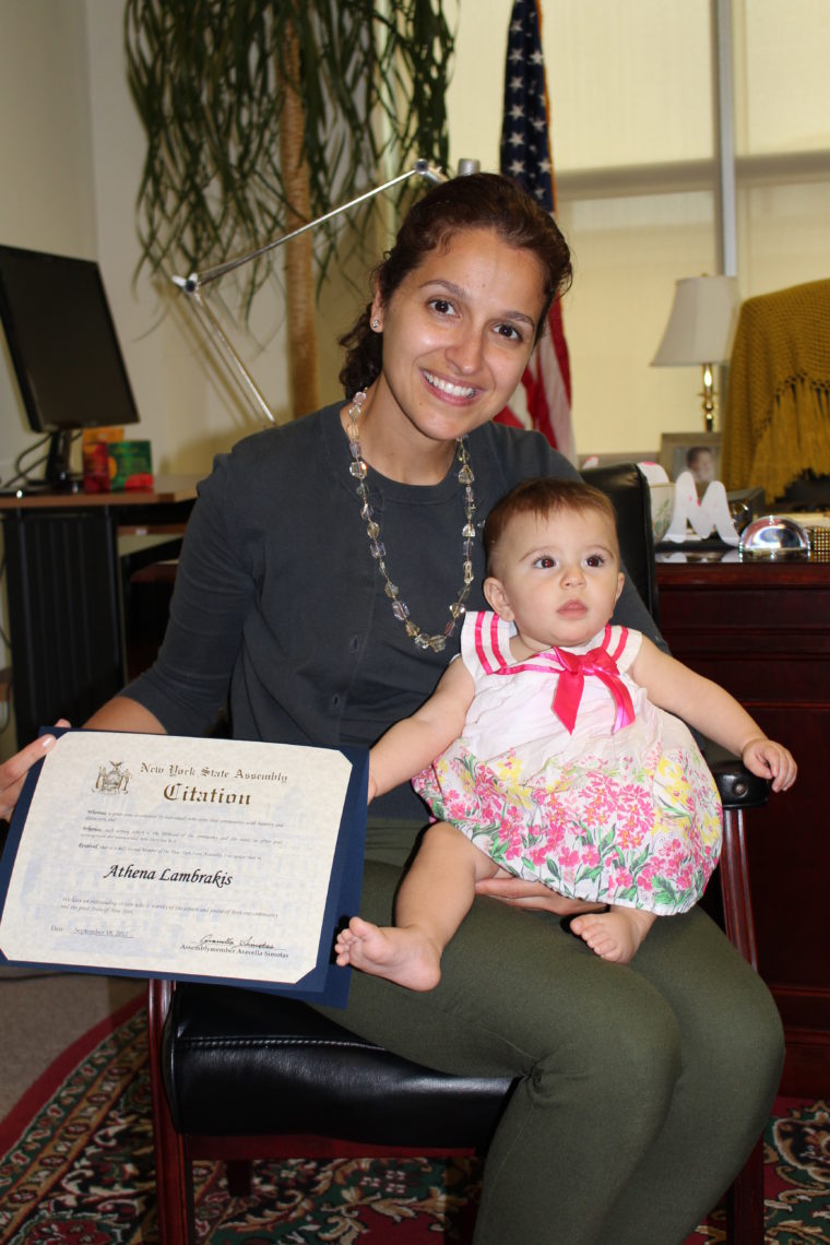 New York State Assemblymember Aravella Simotas with Athena Lambrakis. Photo by Alexia Makrigiann