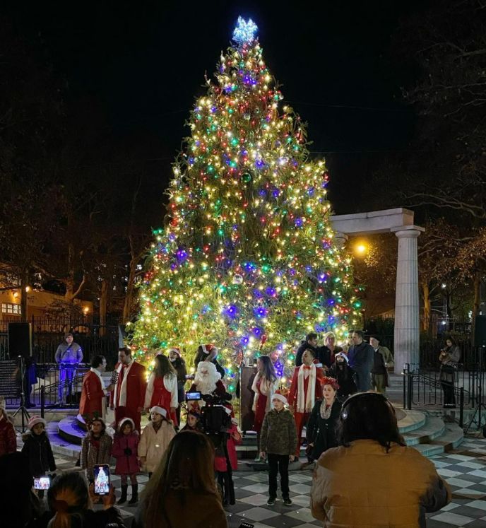 The 2nd Annual Athens Square Park Tree Lighting Brings Joy to Astoria