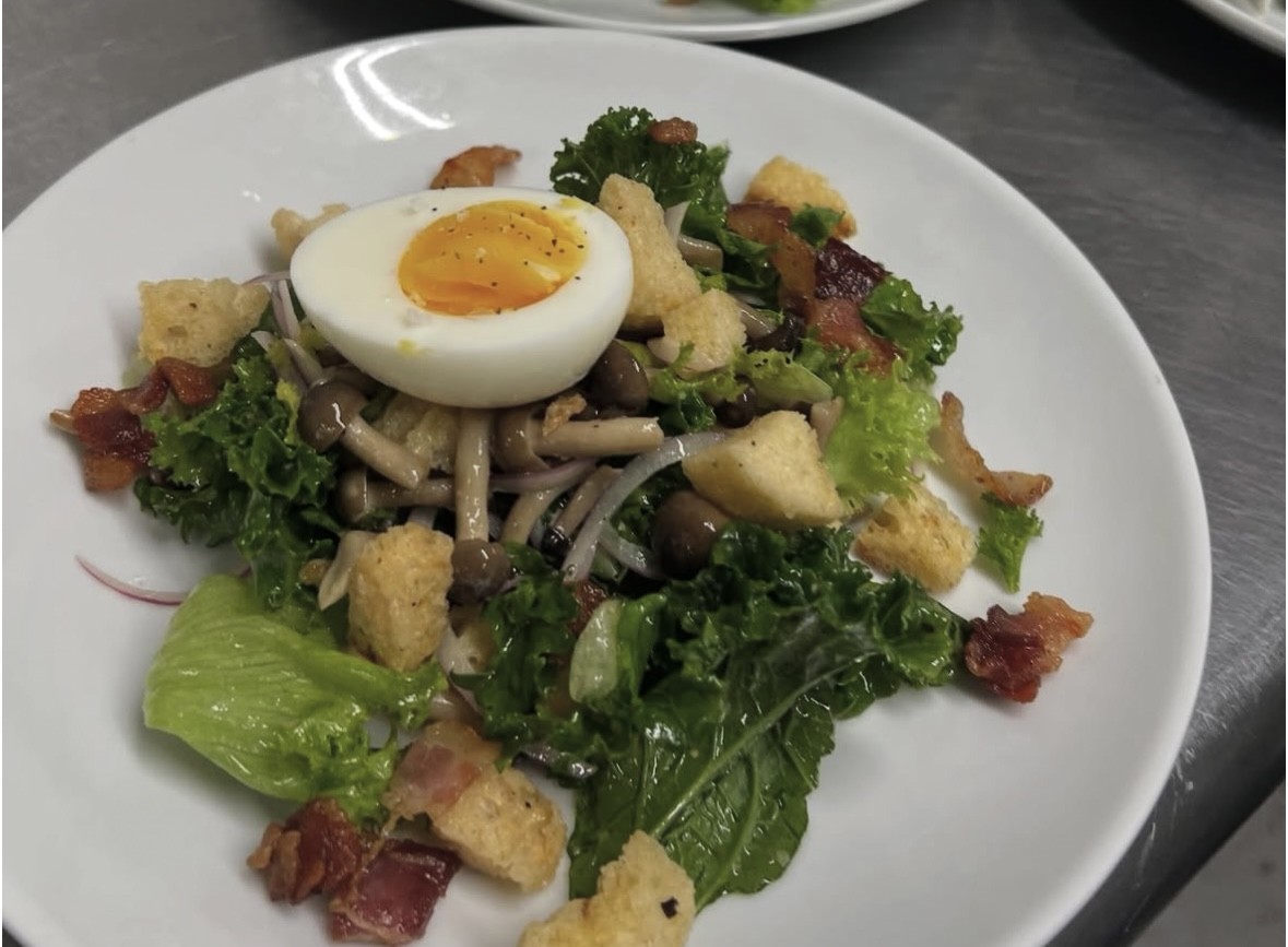 3. Tootles and French salad with egg