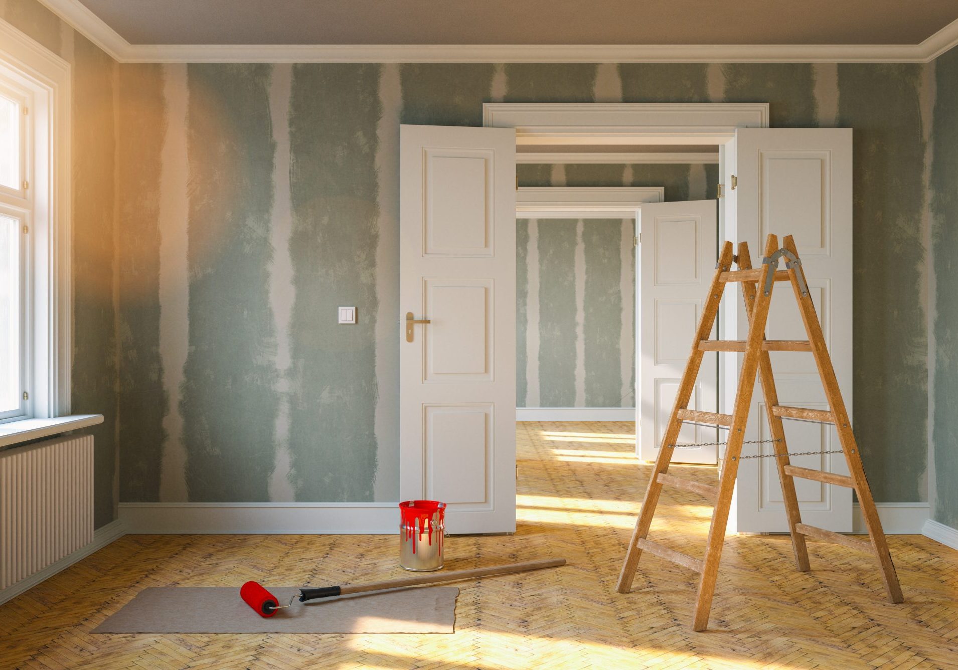 Room,In,Renovation,In,Elegant,Apartment,For,Relocation,With,Paint